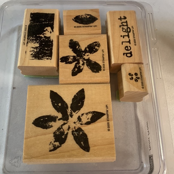 Stampin' Up PAINT PRINTS Mounted Wood Stamp Set RETIRED - Picture 1 of 3